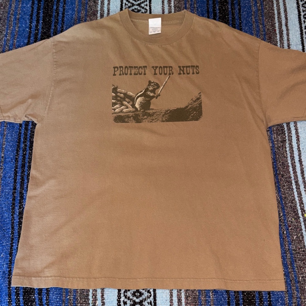 Vintage Y2K Protect Your Nuts Tee Shirt